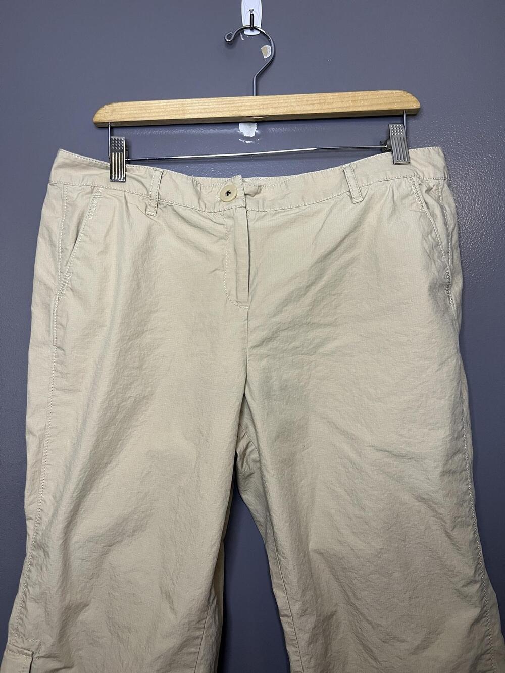 J. Jill Pants Womens 14P Beige Capri Cargo Twill Crop Pockets Casual Summer